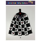 Crochet Top Hand Towel / Tea Towel - Black Chooks Crochet Top Hand Towel / Tea Towel - Black Chooks